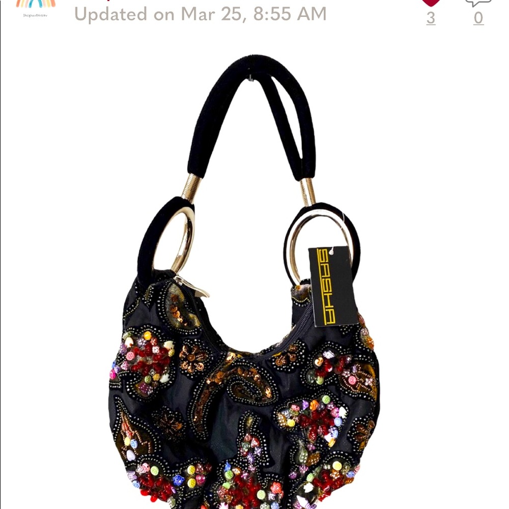 Vintage Sasha Beaded Shoulder Bag